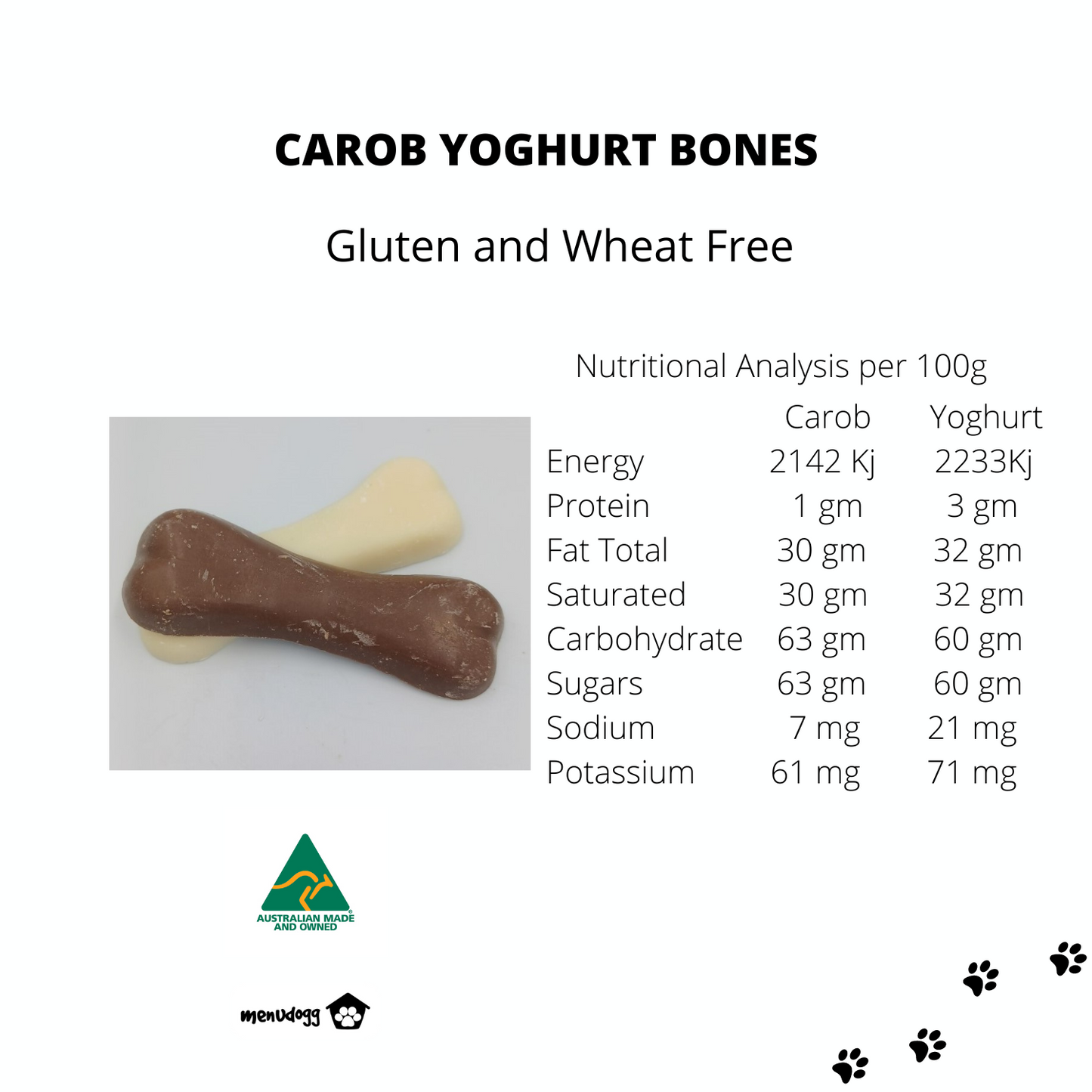 Carob Dog Bone Yoghurt