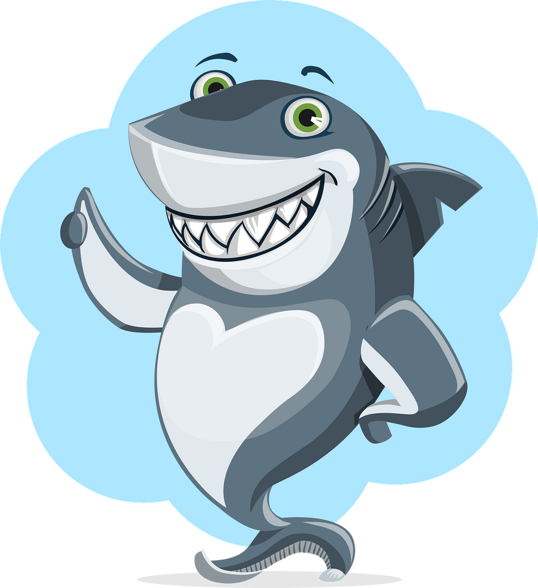 A Smiling Shark Cartoon